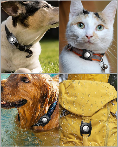 ONEONTA 2 Pack Airtag Dog Collar Holder Waterproof, Protective Case for Apple Airtag, Extra Durable, Lightweight