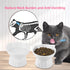 Ceramic Elevated Cat Bowls, 2Pc Extra Wide Raised Bowls for Food and Water, Shallow Whisker Friendly Dish (White)