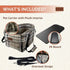Kumdita' Center Console Car Seat & Carrier for Small Dogs & Cats with Dual Over-Seat Straps, Sewn-in Safety Leash & PE