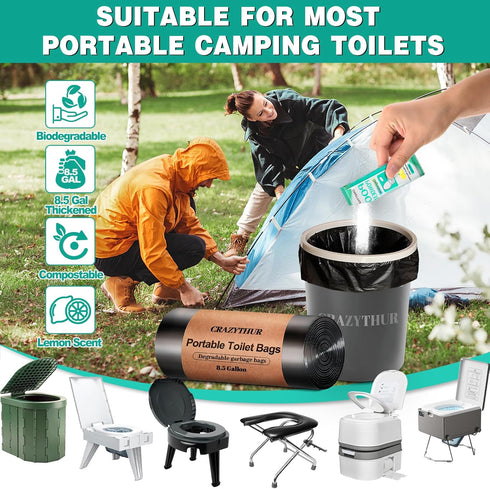 CRAZYTHUR Portable Toilet Gel, Poo Powder for Portable Toilet, Camping Toilet Gel, Pee Powder, Portable Toilet Powder