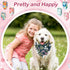 100 Sweetude Pcs Dog Bandanas Bulk Floral Pattern Triangle Scarf Adjustable Washable Bandana Bibs for Small Medium
