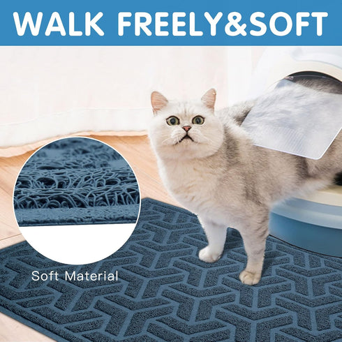 UPSKY Cat Litter Mat | Large Litter Box Mat 35" x 24" Soft on Kitty Paws, Waterproof and Scatter Control