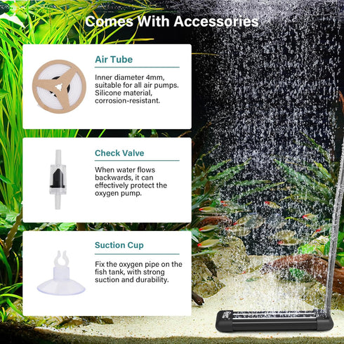 hygger Non-Clogging Fish Tank Bubbler - Aquarium Air Stone with Special EVA Material for Nano Air Pump