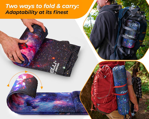 Foxelli Self Inflating Sleeping Pad for Camping, Lightweight Insulated Foam Camping Mat with Pillow for Backpacking and