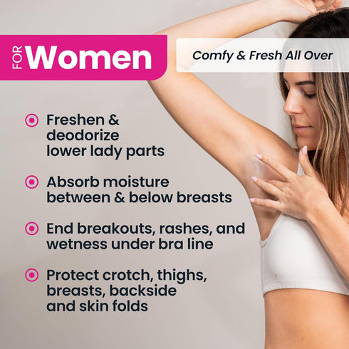 SweatBlock Super Fresh Body Powder Lotion Talc Free, Anti-Chafing, Deodorizing, Natural Ingredients, 4 fl oz