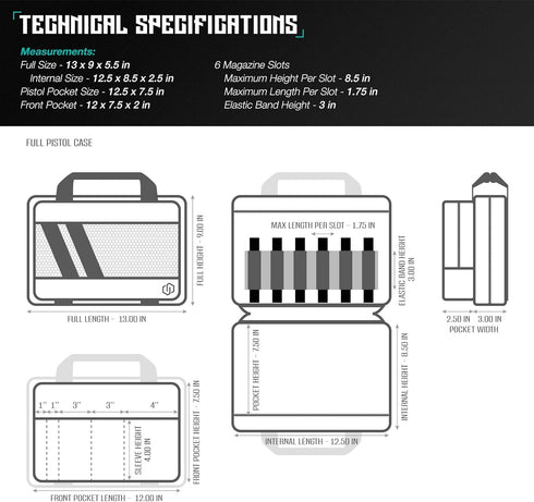Savior Equipment Tactical Double Scoped Handgun Firearm Case, Pistol Bag for Outdoor Hunting, Lockable Compartment