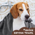 Chumia 4 Pack Extra Large Quick Drying Dog Towels, Absorbent Microfiber Pet Bath Towels (Gray, Coffee, 16 x 32 in)