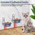 Cat Feeder, Wall Mounted, Raised Stainless Steel Bowls with Stand, Nonslip No Spill, 2 Packs (Blue)