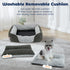 Miguel Washable Dog Bed with Removable Cushion, Rectangle Bolster Cat Bed for Medium Small Dogs - Gray 30 Inch