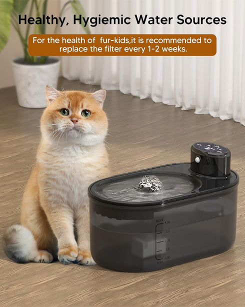 Set, 10 2 3L/101oz subteenmate Wireless Cat Water Fountain Filters Filters & Pre-Filter Sponges for Automatic Water Pet