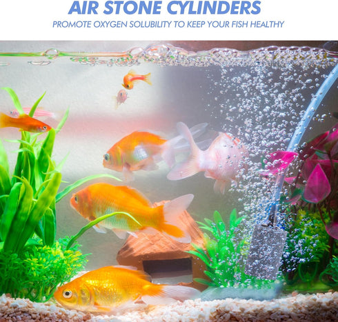 Shappy 6.5 Feet 12 Pcs Standard 1/5" Aquarium Airline Tubing with Air Pump Accessories, Stones, Valves, Cups