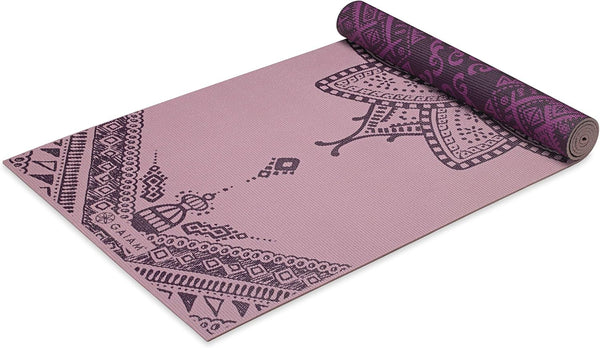 Gaiam Yoga Mat - Premium 6mm Print Reversible Extra Thick Non Slip Exercise & Fitness Mat (68" x 24")