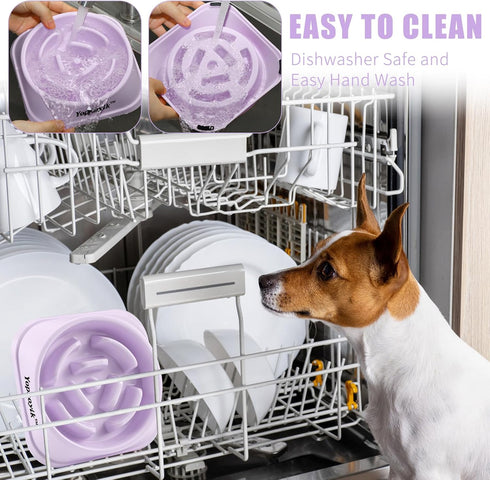 Slow Feeder Dog Bowls, Anti-Slip Maze Puzzle Feeding Bowls, Interactive Dog Food Bowls for Small and Medium Dogs and