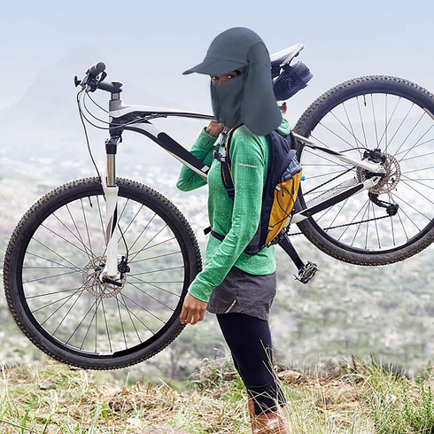 Foldable Sun Cap Fishing Hats, UPF 50+ Protection Caps with Face Mask Neck Flap