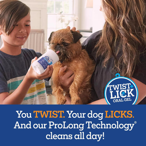 Twist + Lick Dental Treat for Dogs, Chicken Flavor Dental Gel for Teeth and Gums, Freshens Breath