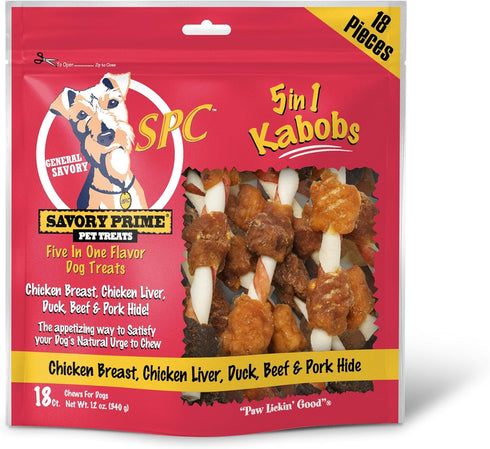 Savory Prime SPC 5-in-1 Kabobs, 24 oz, Chicken, Duck, and Chicken Liver Dog Chews