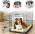 Dog Crate Water Bowl, 2 Pack No Spill Hanging Cage Food Bowls for Kennel Puppy Cat Bird Bunny Stainless Steel Metal Mountable Small&Medium Feeding Dish Wall Mounted Attachable Crates Pet Feeder