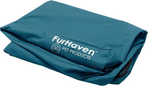 Furhaven Replacement Dog Bed Cover, Water-Resistant Oxford Polycanvas Mattress, Washable Indoor/Outdoor, Large, Deep