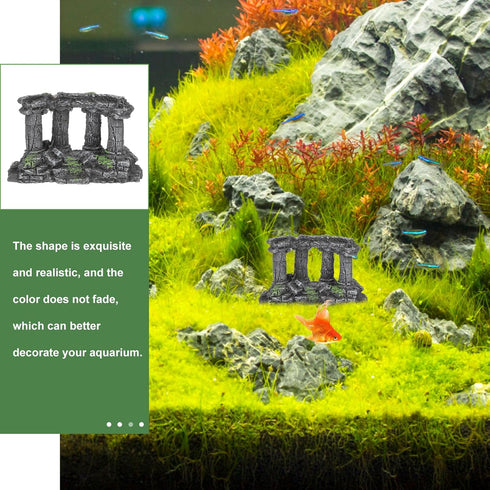 PRETYZOOM Miniature Roman Column Ornament for Aquarium Decorations, Rock Cave for Shrimp, Fish, and Turtle
