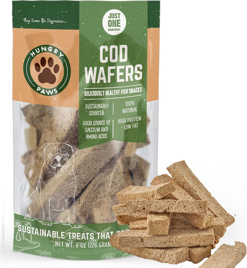 Cod Fish Wafer Dog Training Treats, Single Ingredient Omega-3 Rich Snack for Healthy Active Lifestyle