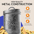 Amici Pet Retro Treats Galvanized Relief Lettering Metal Storage Canister, Food Safe, 72 Ounces