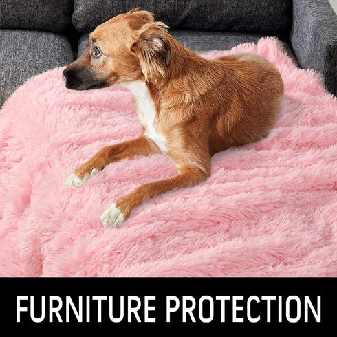 LOCHAS Luxury Fluffy Dog Blanket, Extra Soft and Warm Sherpa Fleece Pet Blankets for Dogs Cats, Plush Furry Faux Fur Puppy Throw Cover, 30''x40'' Pink by LOCHAS