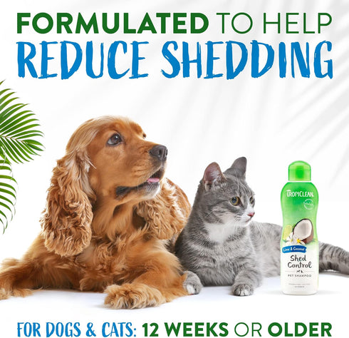 TropiClean Lime & Coconut Deshedding Dog Shampoo for Shedding Control, 20 oz.
