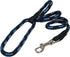 Dogs My Love 6ft Long Braided Rope Dog Leash, Blue with Black, 6 Sizes (Medium: 6ft Long; 3/8" Diam)