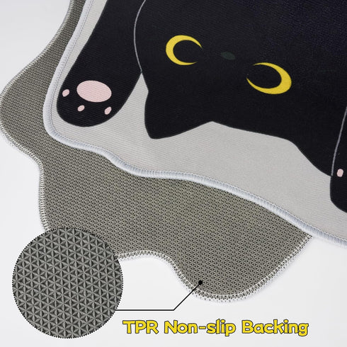 Cat Mat - Cute Non-Slip Long Doormat, Stretched Floor Rug for Bedroom, Living Room, Kitchen (20''x47'', Stretching Cats)