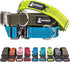 SparklyPets Heavy Duty Wide Dog Collar with Quick Release Chrome Buckle – Tactical Dog Collar with Reflective Stripes & Soft Lining – Thick Dog Collars for Large & Medium Dogs (Blue, Size 3)