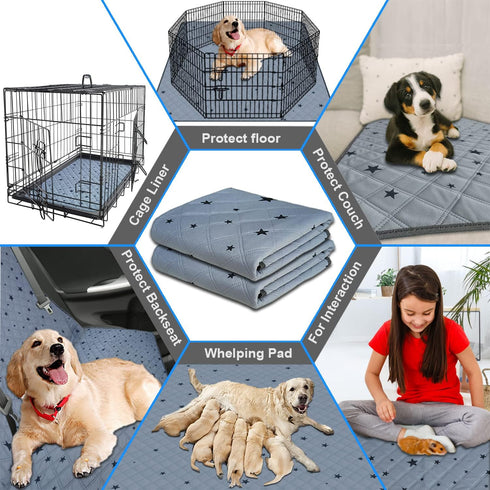 48x65 Inch(1pack) RIOUSSI Washable Pee Pads for Dogs, Reusable, Absorbent, Leakproof, Non Slip Pet Puppy Pads for Potty