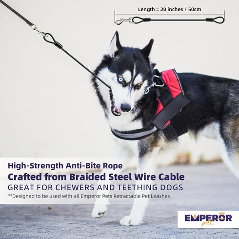 Retractable Dog Leash Add-On Accessory - Anti-Bite Rope - for extra protection against biting from your pups - Classic Series