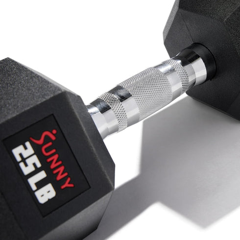 Sunny Health & Fitness Core Fit Hex Dumbbell, 5 to 50 LBS for Strength Training and Workouts
