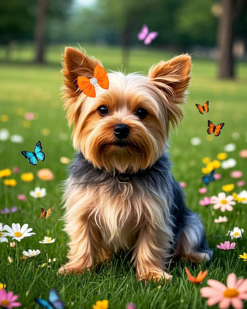 PET SHOW 10Pcs 2" Plain Small Dog Hair Bows - Faux Pearls Pet Bowknot Barrette Bows for Medium Dogs, Grooming