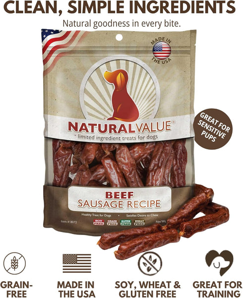 Loving Pets Natural Value Beef Sticks - Soft Jerky Dog Treats for Large & Small Breeds - Healthy Gluten, Wheat, Soy