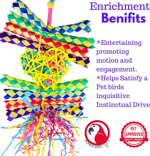 Bonka Bird Toys 1730 Foraging Heart Medium, 9” x 6” - For Conures, Cockatiels, Parakeets, and Similar Breeds