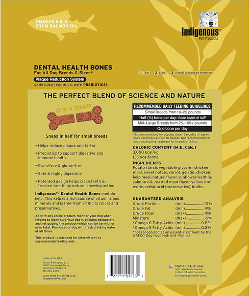Indigenous Dental Health Bones — Chicken Flavor Large 17oz