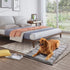Portable Outdoor Dog Bed, Rollup Travel Mat with Carry Handles, Super Soft Crate Pad for Large Dogs, 42”x28”, Grey