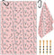 Swooflia Golf Towel with Clip - Microfiber Large Golfing Rag for Men Women, Cute Balls Clubs Pattern with 4 PCS Golf