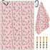 Swooflia Golf Towel with Clip - Microfiber Large Golfing Rag for Men Women, Cute Balls Clubs Pattern with 4 PCS Golf