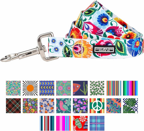 Lucky Love Dog Leash – Soft, Durable, Comfortable Leash with Vibrant Patterns for Small, Medium, Large Dogs – Ladybird,