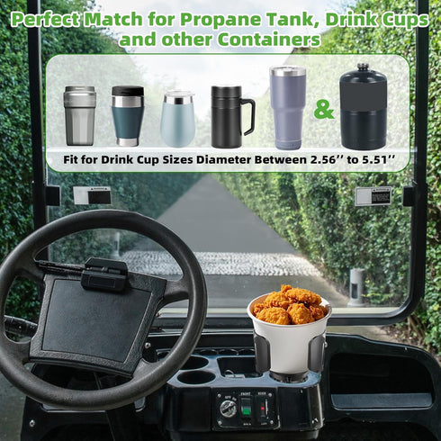 AIPSET 1lb Firmly Golf Cart Propane Heater Holder, Cup Holder, for Tank & Water Bottle, Adjustable for All Drinks