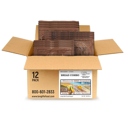 Long Life Food Depot MRE Bread Variety Pack (12-Pack) Long Shelf Life 2024+ Production Dates by