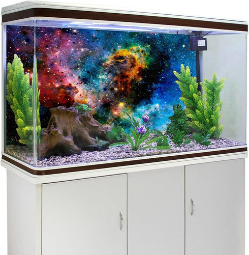 AWERT 24x12 inches Galaxy Aquarium Background with Cloud Stars and Colorful Cosmic Universe for Fish Tank