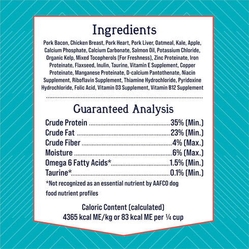 Stewart Freeze Dried Dog Food Topper, PuffTops, Made in USA with Real Bacon, Healthy, Natural, Freeze Dried Dog Treats, Bacon, Chicken, Apple, and Kale Recipe, 3.5 Ounce Resealable Pouch