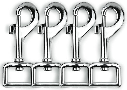 Garwor Heavy Duty Chrome Swivel Snap Hooks, 3/4", 4 Pcs, Trigger Clip Snaps for Dog Leashes & Crafts
