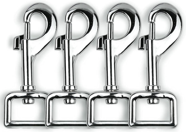 Garwor Heavy Duty Chrome Swivel Snap Hooks, 3/4", 4 Pcs, Trigger Clip Snaps for Dog Leashes & Crafts