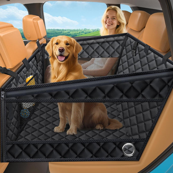 URPOWER Hard Bottom Dog Car Seat for Large Medium Dogs, Dog Back