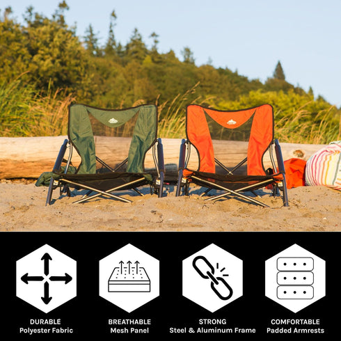 Cascade Mountain Tech Portable Folding Camp Chair with Carry Bag
