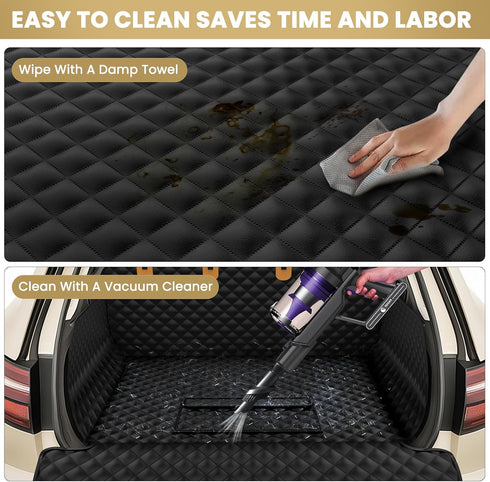 Waterproof SUV Cargo Liner for Dogs - Pu Leather Pet Car Seat Cover Protector with Bumper Flap, Non-Slip Backseat Mat
